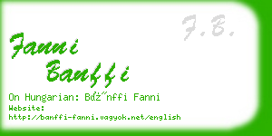 fanni banffi business card